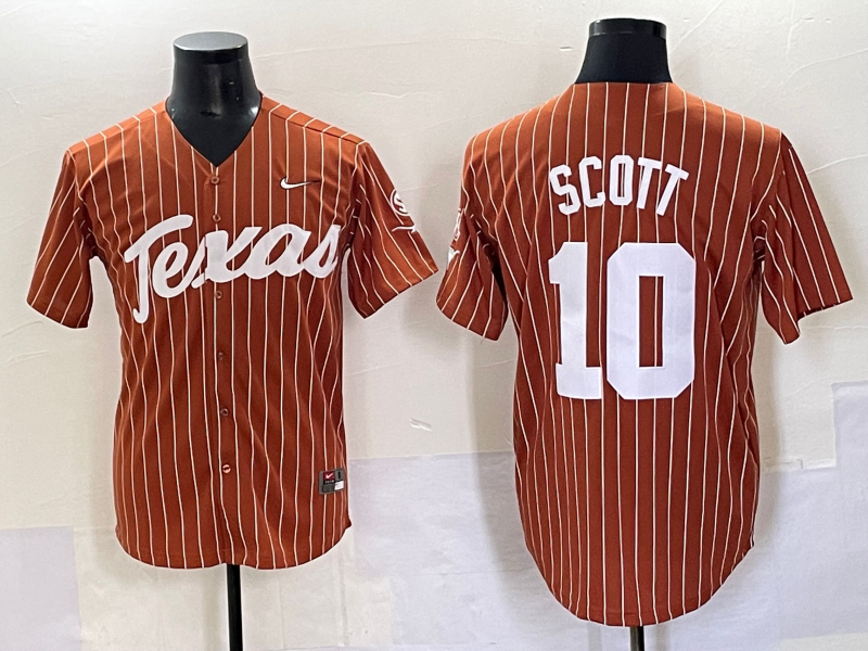 Men Texas Longhorns #10 Scott brown Nike joint Name NCAA 2025 Jersey style 3